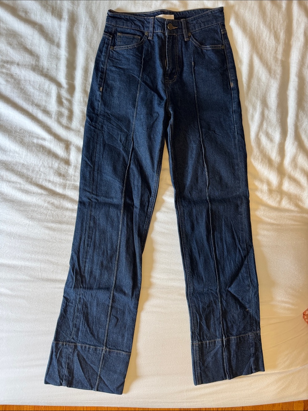 Dark Blue Women’s High-Waisted Wide Leg Jeans
